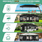 COBIZI 10x20 Pop Up Canopy with 6 Sidewalls One Push Setup Outdoor Event Shelter Waterproof UPF 50+ Gazebo Tent with Carry Bag,Air Vent,Sandbag for Wedding, Commercial, Party,Black