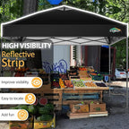 COBIZI Canopy 10x10 Pop Up Canopy Tent 1-Button Push Easy up Outdoor Canopy Instant Portable Commercial Shelter Waterproof UPF50+ Gazebo with Reflective Strip, Air Vent & 4 Sandbags,Black