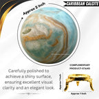 Amazing Gemstone Caribbean Calcite Crystal Ball with Stand - 2" Inches Crystal Sphere Meditation Balls for Witchcraft and Decorative Balls