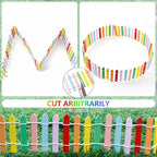 Mini Fairy Garden Fence, 35.5 Inch Cuttable Small Wood Picket Fence, DIY Miniature Accessories Decoration for Dollhouse, Crafts, Vegetable Platter, Cake(Colorful)