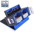 MTG Deck Box, MTG Commander Card Deck Box with Commander Display, Fits 250+ Single Sleeved, Double Card Storage Box with Dice Tray, Magnetic Card Storage Case for CCG TCG Sports Cards, Black Blue