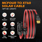 10AWG XT60 Solar Cable,10Ft-3M MCfour to XT60 Solar Cable with XT60 Adapter XT60 Connector for Portable Power Station(Red and Black).
