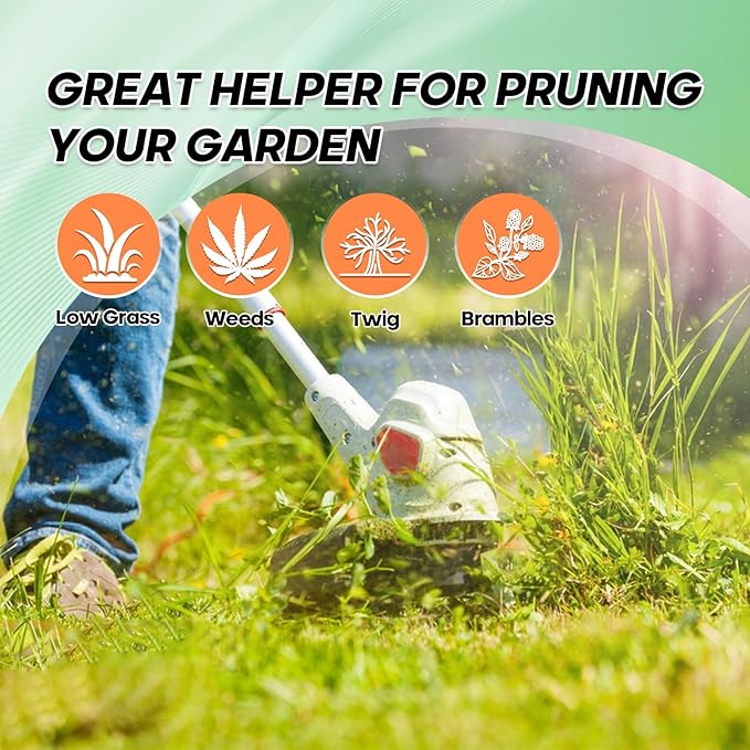 String Trimmer Line .065", 295 Feet Weed Eater String, Square Trimmer Line for Universal Replacement, Orange Premium Nylon String Trimmer Line for Light Grass&Weeds