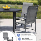 Outdoor Dining Chairs Set of 2, Stackable Patio Chairs with Metal Frame & Textilene Fabric,Perfect for Patio Garden Deck, Grey