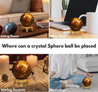 Amazing Gemstone Tiger Eye Crystal Ball with Stand - 2 Inches Crystal Sphere Meditation Balls for Witchcraft and Decorative Balls