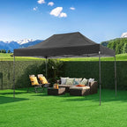 COBIZI 10x15 Pop Up Canopy Without Sidewall,Heavy Duty Canopy UPF 50+ All Season Wind Waterproof Commercial Outdoor Wedding Party Tents for Parties Gazebo with Carry Bag(10 x 15 ft Black)