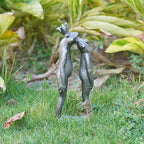 Frog Decor Garden Statue Decor Outside - Couple Kiss Plog Statue Outside Frog Figurines for Yard Patio Lawn Decorations Couple Frogs Front Yard Decorations Outdoor 3.5" 2" 8.75"