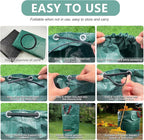 2 Pack 132 Gallon Reusable Yard Waste Bags (Green + Black), Durable Lawn and Leaf Bags with Reinforced Handles, Jumbo Collapsible Garden Bags for Yard Cleanup, Landscaping & Storage