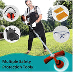 52CC Gas Weed Wacker, 6-in-1 2-Stroke String Trimmer and Brush Cutter, Multifunction Grass Trimmer, Lawn Edger, Hedge Trimmer, Pole Saw for Yard, Lawn, Garden and Landscaping (Gas Powered 52cc Orange)