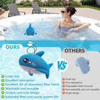 Hot Tub Scum Absorber Shark, 2PCS Reusable Hot Tub Oil Absorbing Floating Sponges for Spa/Pool, Hot Tub Scum Sponge Accessories to Soak Up Oils & Keep Water Clean