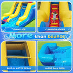 JOYMOR Commercial Grade Inflatable Water Slide with Splash Pool for Kids and Adults, 100% PVC Vinyl Inflatable Water Park for Outdoor Fun Backyard with Air Blower (23 x 9 x 14ft)