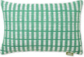 TOWN & COUNTRY TERRA Alara Textured Geo Stripe Handcrafted Indoor Outdoor Decorative Pillow, 100% Recycled Materials, UV Fade Resistant, Water Repellent, Green/Ivory, 14"x20"