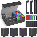 Mtg Deck Box Set, 4000+ PU Leather Strong Magnet Trading Card Storage Box, Card Case Set Include 3-Row Card Box, 4 Commander Deck Case, Playmat, Deck Box for TCG, MTG, CCG, YuGiOh