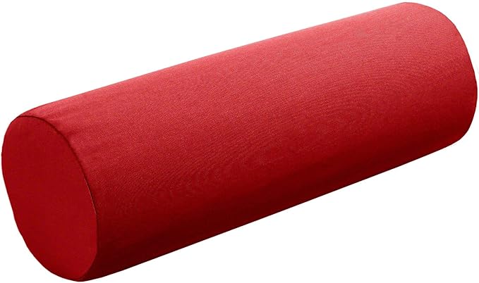 Cushion Source 20" x 6" Sunbrella Bolster Pillow, Indoor/Outdoor Decorative Support Pillow, Fade and Water Resistant, Sunbrella Logo Red