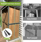Outdoor Storage Shed with Metal Frame,Large Wooden Tool Cabinet with Adjustable Shelfs, House Garden Shed for Backyard Garden Patio Lawn