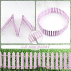 Mini Fairy Garden Fence, 35.5x2 Inch Cuttable Small Wood Picket Fence, DIY Miniature Accessories Decoration for Dollhouse, Crafts, Vegetable Platter, Cake(Light Purple)