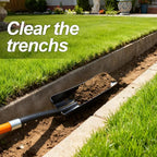 VNIMTI Trench Shovel for Clean Trenches, 4-Inch Trenching Shovel with Fiberglass Handle, 58 Inches