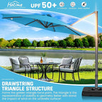Hotime 10ft Patio Umbrella Outdoor Patio Windproof and Height adjustable, Heavy Duty Aluminum Round Offset Patio Umbrella Cantilever Pool Umbrella with 360°Rotation for Garden Deck Pool, Light Blue