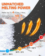 Heated Snow Melting Mat for Stairs, 4 Pack 10" x 30" Heated Outdoor Mat Graphene 2.0 Snow and Ice Melting Mat, Connectable for Outdoor Steps, Walkway, Decks
