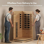 Infrared Sauna at Home 1 Person Mini with 7 Color Therapy, Low EMF 1240W Fast Heating Canadian Hemlock Wood Sauna, Indoor Dry Sauna with Bluetooth Speakers for Home, Gym (2.3Lx2.9Wx5.2H Ft)