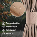 Gazebo Curtain Replacement Universal 6-Panel Sidewalls 12' x 20', Outdoor Gazebo Privacy Curtains with Zipper, Replacement for Outdoor, Patio Canopy, Garden and Backyard (Curtain Only)