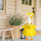Porch Goose Outfit Flower Lawn Goose Dress Clothes for 23" Large Geese Statue Outdoor Patio Yard Lawn Art Decoration