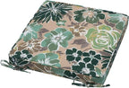 Magpie Fabrics Square Corner Seat Cushion, 18" x 18" x 2.5", 2 Pack, Indoor/Outdoor Waterproof Weather Resistant Universal Chair Pads for Patio Garden Dining - Green Floral