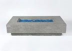 Elementi+ | Riviera Gas Fire Pit Cast Concrete 60" Rectangular Fire Table, Outdoor Fire Pit Electronic Ignition | Canvas Cover, Fire Glass and Burner Lid Included | Light Gray | Propane Gas
