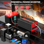 5000W Power Inverter 12V DC to 120V AC Converter for Truck, Home, RV, Peak 10000W Off-Grid Solar Power Inverter with 4 AC Outlets, USB Port,Type-C Port, Remote Controller with LCD Screen