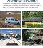 Flexible Solar Panel kit 100W 12V, monocrystalline Solar Panel10A Charge Controller,Extension Cable,Y-Type Connector for Off Grid RV, Boat,Cabin,Home Uneven Surfaces (100W Solar KIT White)