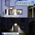LAMPHOME LED Flood Lights Outdoor 100/120/150W W and 3000/4000/5000K Adjustable 19500Lm,Dusk-to-Dawn Sensor o Dawn Flood Light for Yard, Garage, Garden,UL Listed,Includes Include Slip Fitter Mount