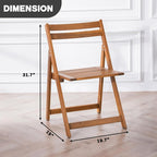 Acacia Wooden Chairs Set of 2, Folding Waterproof Small Patio Chairs with Waterproof and UV Coating, Indoor Outdoor Bistro Set for Garden Balcony Patio Lawn Living Room