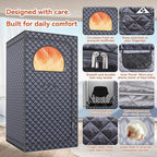 Sauna Box, Upgraded Large Size Portable Sauna for Home Spa with 3L 1300W Steamer, Big Folding Chair, 9 Levels Heat, Timer, Remote Control - Personal Full Body Steam Saunas Room Tent 3' x3' x5.9' Grey