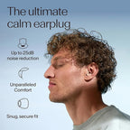 Alpine Silence Earplugs for Sleep, Focus & Travel - V-Shape Snug Fit & Soft Oval Tips – 4 Sizes XS/S/M/L - Comfortable, Reusable Hearing Protection - SNR 22dB & NRR 16 Noise Reduction – Beige