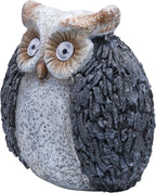Alpine Corporation 13" Tall Outdoor Solar Powered Owl Yard Statue with LED Lights