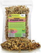 Premium New Zealand Sphagnum Moss by Gardenera - Organic Hand Mixed Long Fibered Sphagnum Moss Orchid - 5 Quart