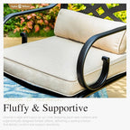 Sophia and William Outdoor Patio Dining Set for 6, Outdoor Table and Chairs, Removable Seat Cushions, 4 Fixed Chairs, 2 Swivel Patio Dining Chairs, 60" Black Patio Dining Table
