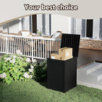 48 Gallon Large Package Delivery Box,Storage Box with Lockable Secure,Double-Wall Resin Outdoor Package Delivery and Waterproof Deck Box for Porch, Curbside (Black)