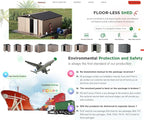 AECOJOY 12' x 12' Shed Metal, Outdoor Storage Sheds & Outdoor Storage 12' x 12' with Lockable Doors, Large Steel Yard Shed, Utility and Tool Storage for Garden, Backyard, Patio, Outside use in Grey