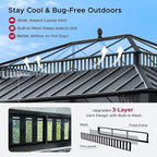 SUNJOY Kingston 16' x 12' Hardtop Gazebo with Galvanized Steel/Polycarbonate Double Roof, Curtain and Netting, Gray Aluminum Posts Permanent Pavilion Gazebo for Garden, Patio, Deck, Lawn
