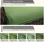 Outdoor Swivel Rocker Patio Chairs Set of 2 - Outdoor Wicker Patio Conversation Sets 2 Pieces with Olefin Fabric Cushions Suitable for Backyard Deck and Porch, Green