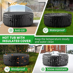 2-4 Person Inflatable Hot Tub, Round Blow Up Portable Hot Tub, Leak-Proof PVC Outdoor Spa with 120 Strong Air Jets, Heater Pump and Insulated Cover, 71” X 71”X 25”