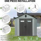 6X6 FT Outdoor Resin Storage Shed, Waterproof Plastic Garden Shed with Lockable Door, Windows & Vents, Outside Storage Tool Shed for Patio Furniture, Lawn Mower, Bike