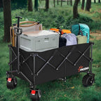 Extra Large Collapsible Wagons Carts Foldable, 450lbs Heavy Duty Folding Beach Wagons with Big All-Terrain Wheels, Utility Wagon Carts for Groceries, Outdoor Camping, Shopping, Beach, Garden