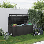 Vixzen 180 Gallon Resin Deck Box, Lockable Outdoor Storage Box for Patio Cushions Storage Furniture,Garden Tools, Pool Supplies, Weatherproof and UV Resistant- Black
