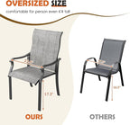 UDPATIO Patio Dining Chairs Set of 2, High Back Wide Seat Outdoor Furniture Chairs with All Weather Breathable Textilene, for Lawn Garden Backyard Deck, Grey White