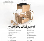 Customize Outdoor Steam Sauna 4-10 Person, Canadian Hemlock, Red Cedar Sauna, Porch Option, Glass Window Option, Wood Burning Stove or Harvia Heater, ETL Certificate(0-195 °F)