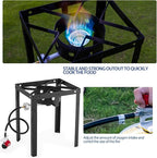 58,000 BTU Outdoor Fish Fryer with Baskets and Lid, 18 Qt. Propane Deep Fryer and 2 Inner Baskets, Ideal for Frying Fish, Chicken Wings, French Fries