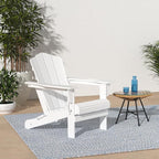 KINGYES Folding Adirondack Chair Set of 8, HDPE All-Weather Folding Adirondack Chair, White