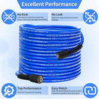 Pressure Power Washer Hose 30 FT x 1/4", Super Flexible Kink Resistant Car Washer Replacement with M22 Fittings & 3/8" Quick Connect Adapters for Ryobi Troy Bilt Flexzilla Greenworks & More, 4200PSI